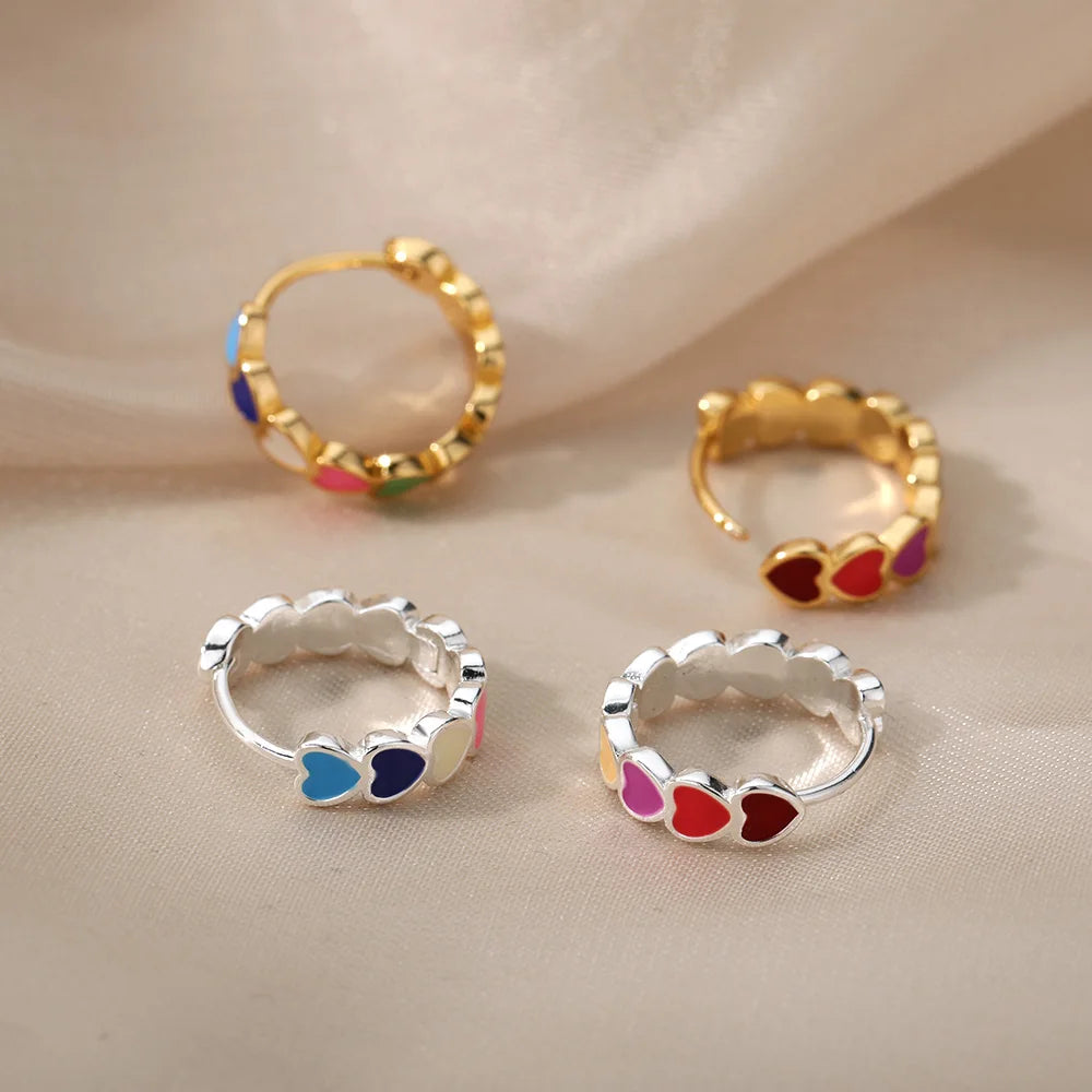 Stainless Steel Heart Earrings for Women Waterproof Gold Color Earrings 2025 Trend Aesthetic Ear Piercing Jewelry Wedding Gifts Pi-Mart