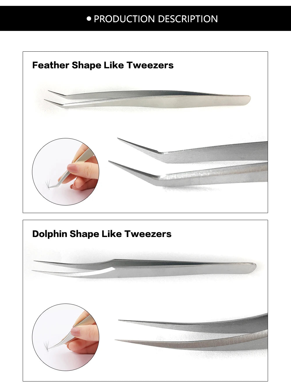 NAGARAKU Eyelash Extension Tweezers Makeup Stainless Steel Eyelash 3D accurate Clip Pi-Mart