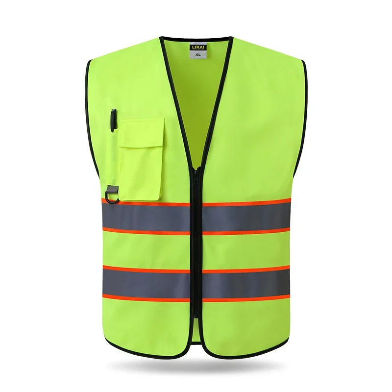 High Visibility Reflective Vest Working Clothes Motorcycle Cycling Sports Outdoor Reflective Safety Clothing Reflective Jacket LadyShow.Store