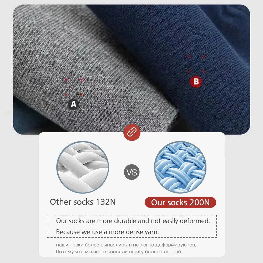 HSS 5/10 Pairs Men's Cotton Blend Socks Black Business Men Socks Soft Breathable Summer Winter for Male Socks Plus Size (6.5-14) Pi-Mart