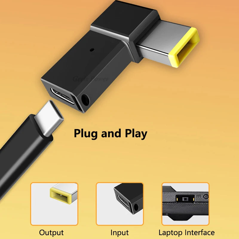 100W USB Type C Fast Charging Adapter Plug Connector Universal USB C Laptop Charger Converter for Dell Asus Hp Acer Lenovo Pi-Mart