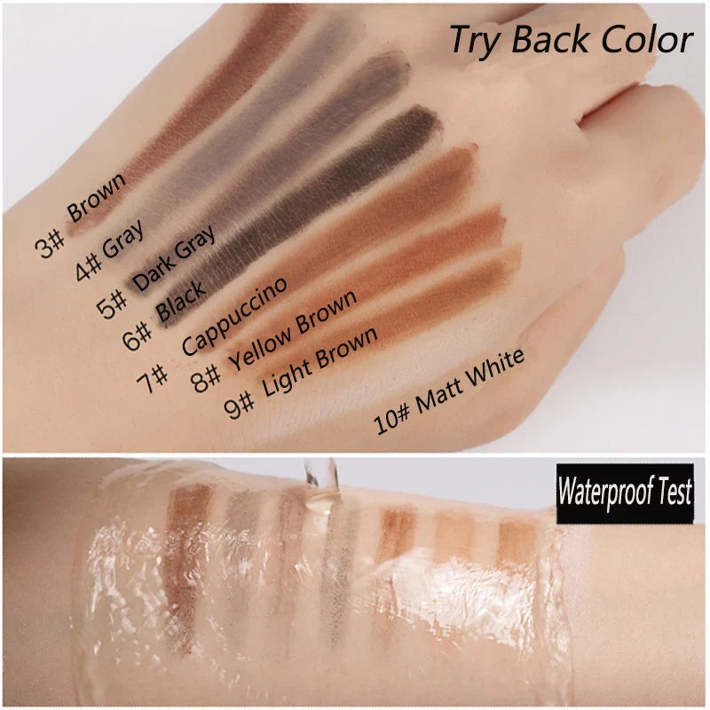 5PCS Haozhuang Eyebrow Pencil Brown Wholesale Cosmetic Pencil Product Natural Waterproof Long-Lasting Tattoo Brush Makeup Beauty Tri Light Beauty