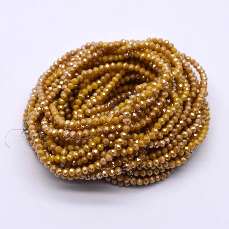 Yanqi 2 3 4mm Rondell Austria Faceted Crystal Beads Round Glass Beads Loose Spacer Beads for Jewelry Making DIY Pi-Mart