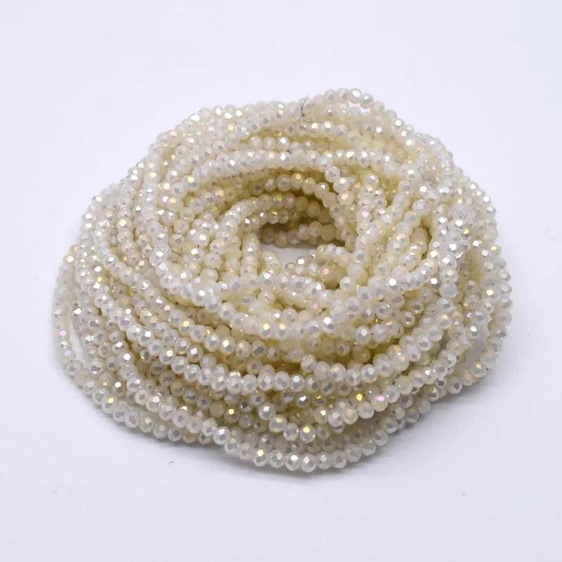 Yanqi 2 3 4mm Rondell Austria Faceted Crystal Beads Round Glass Beads Loose Spacer Beads for Jewelry Making DIY Pi-Mart