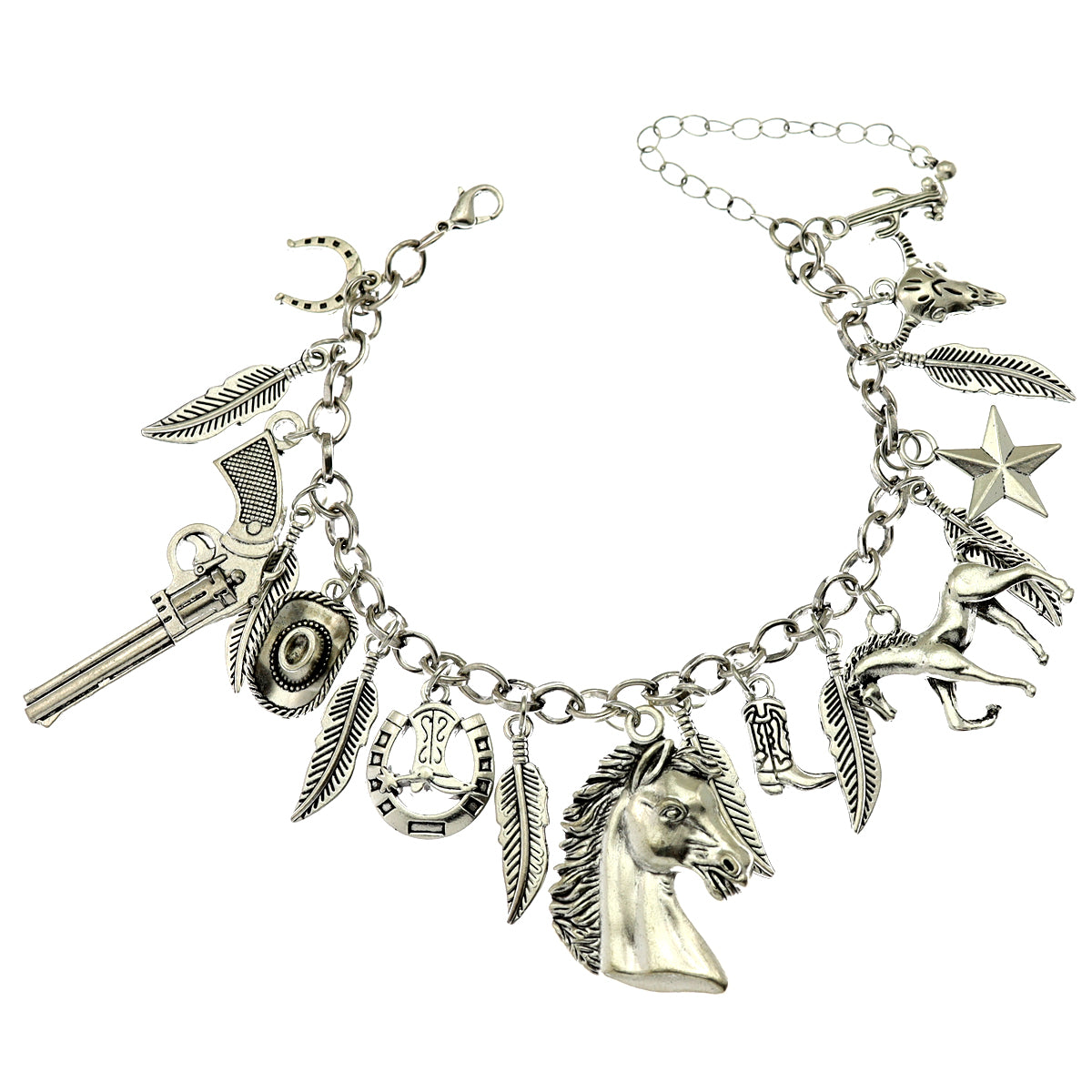 Clearance_Cat Pendant Charm Chain Link Bracelets For Women Cowgirl Cuff Bangles Fashion Jewelry Egyptian Bastet Pulseira Accesso Pi-Mart