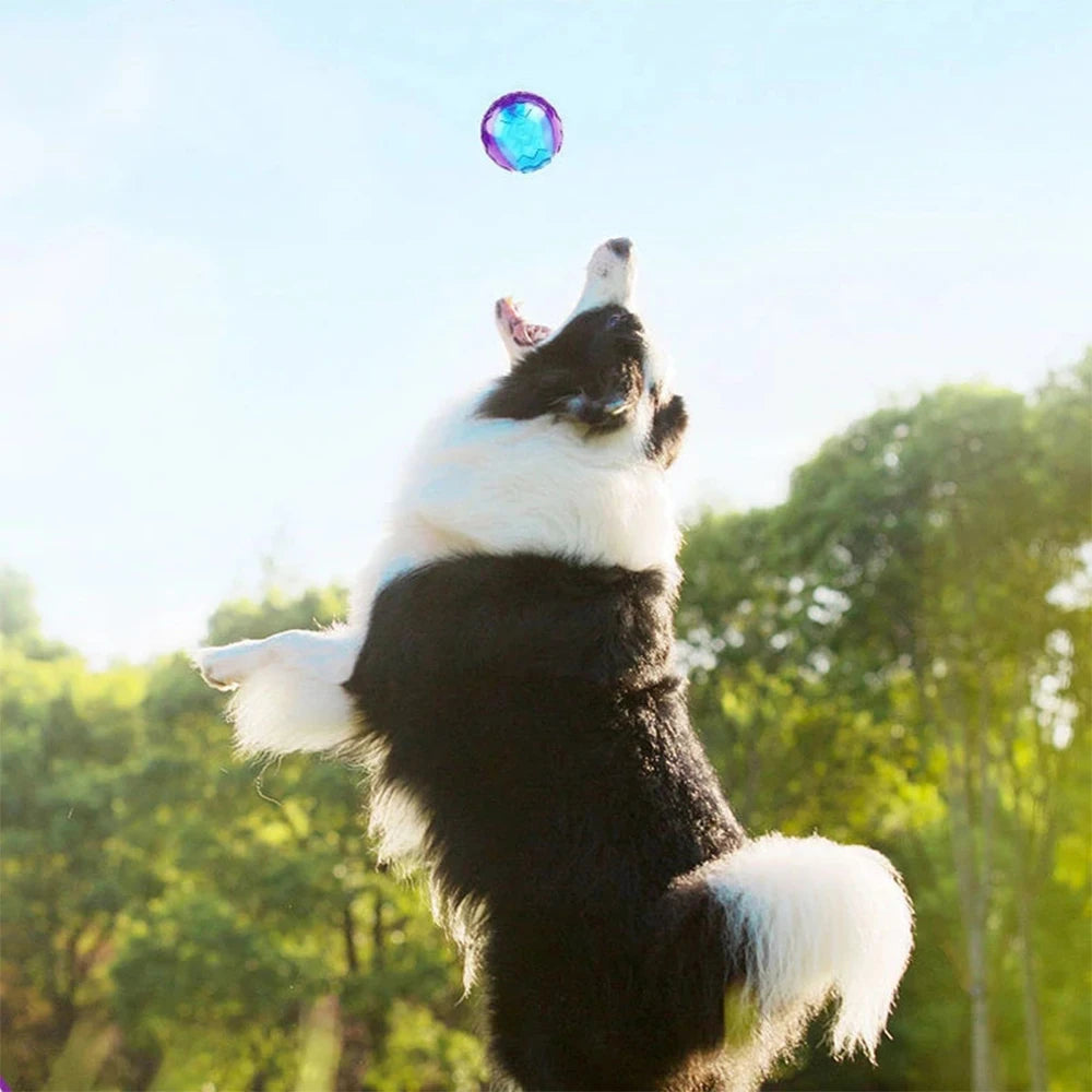 Pet Dog Squeaky Toys Ball Puppy Chew Toys Sound Pure Natural Non-toxic Rubber Outdoor Play Small Big Dog Funny Elasticity Ball Pi-Mart