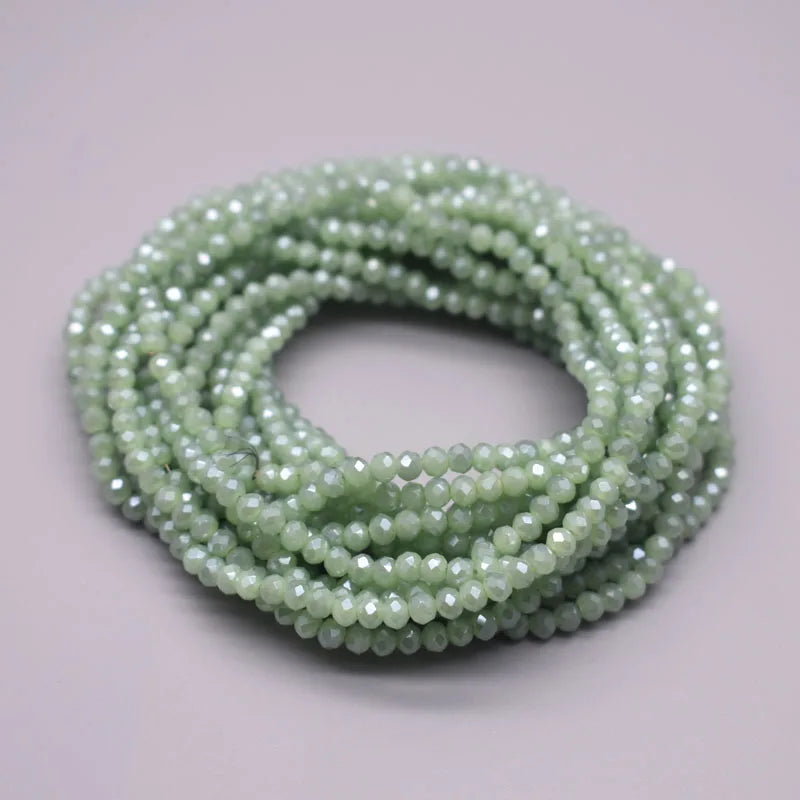 Yanqi 2 3 4mm Rondell Austria Faceted Crystal Beads Round Glass Beads Loose Spacer Beads for Jewelry Making DIY Pi-Mart