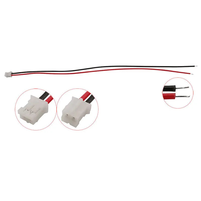 5Pair PH2.0 2Pin JST Wire Connectors Pitch 2.0mm JST 2P Micro Male Plug Female Jack DIY Electrical Cable Adapter 10/15/ 20CM Pi-Mart