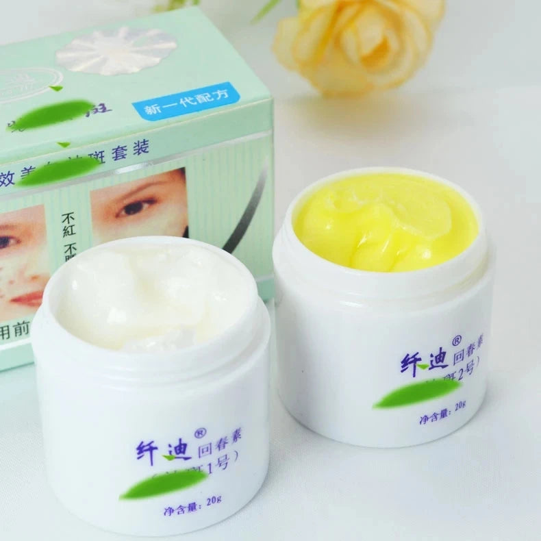 Qian DI 2pcs/Set Face Whitening Cream removal melasma Freckle speckle sunburn Spots cream Skin care Pi-Mart