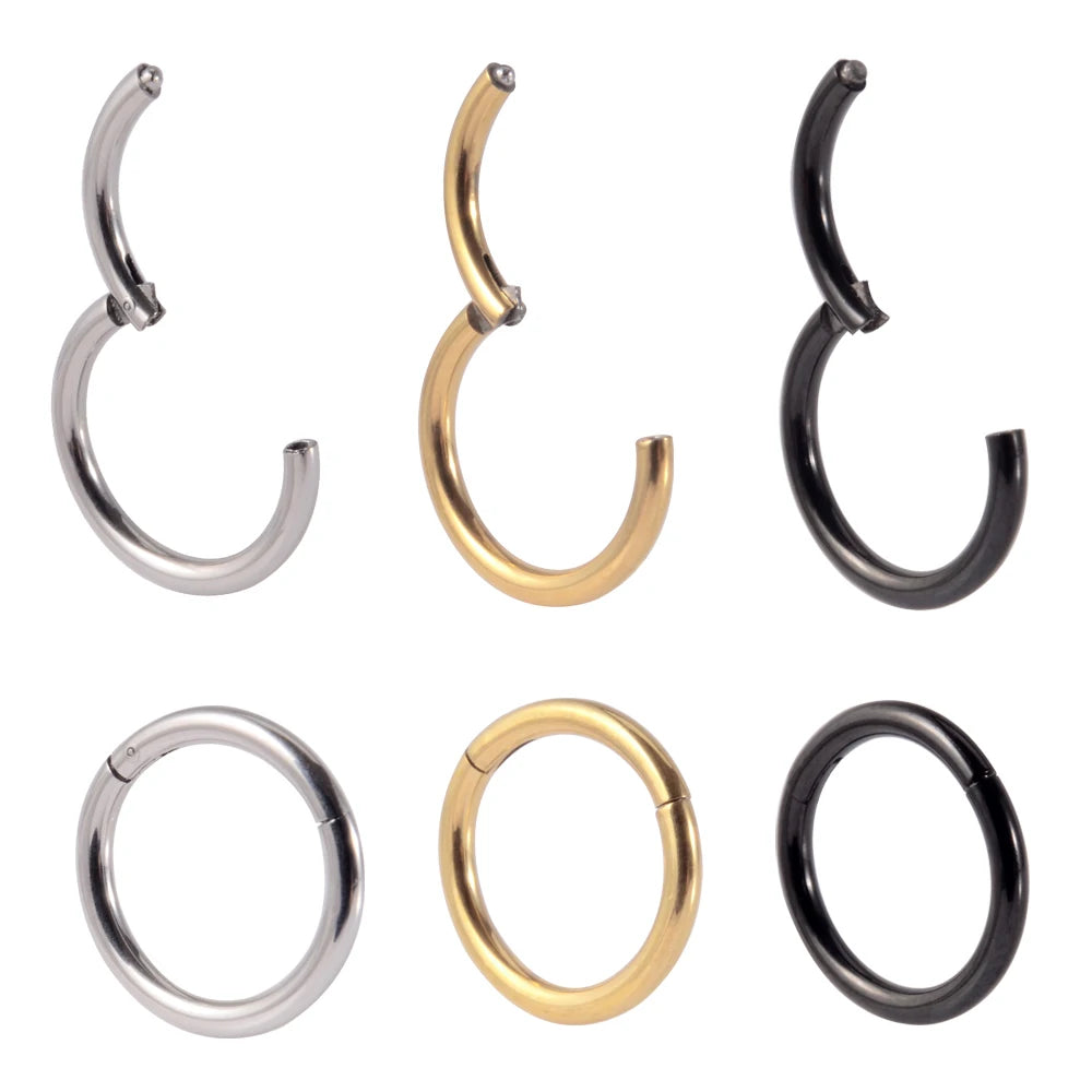 12pcs/Set Surgical Steel Silver Color Gold Plated Black Rainbow Ear Nose Eyebrow Labret Basic Piercing Jewelry Set 8mm Pi-Mart