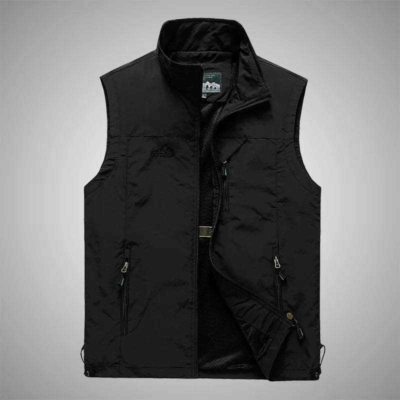 FGKKS Spring New Men Waistcoat Outdoor Leisure Solid Color Vest Young Middle-aged Photography Fishing Casual Vest Jacket Male LadyShow.Store