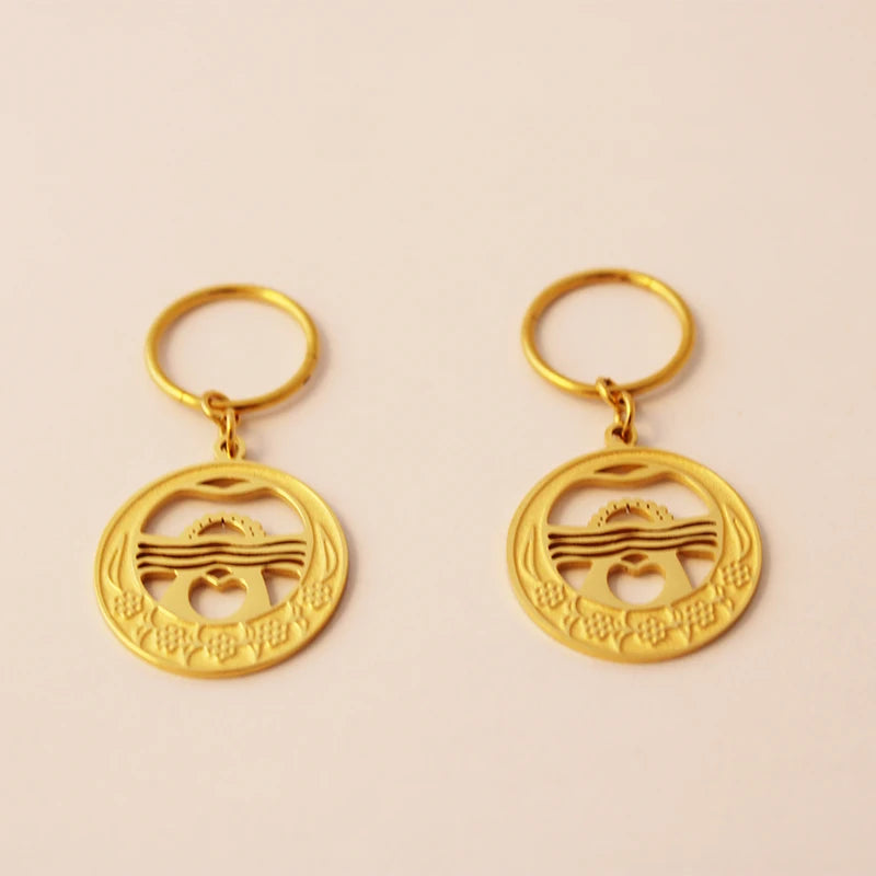 New Zealand Kiribati Hawaii Coconut Tree Shape Earrings for Women Girls Gold Color Stainless Steel Jewelry Gift Pi-Mart