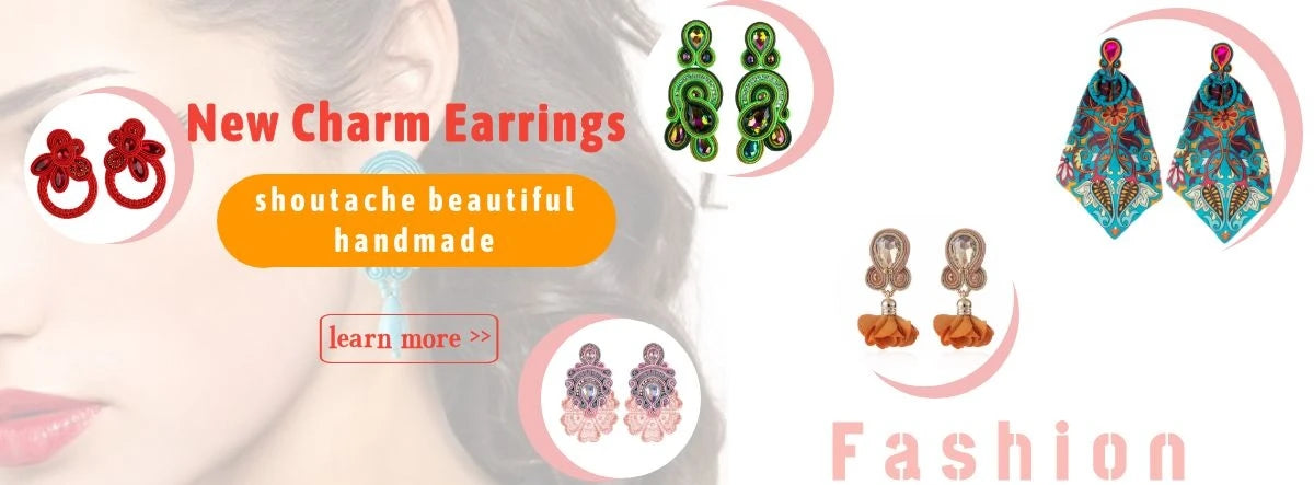 Fashion Handmade Jewelry Soutache Earrings Women Dangle Earrings Ethnic Boho Accessories Colorful Earring New Trendy Gift Pi-Mart