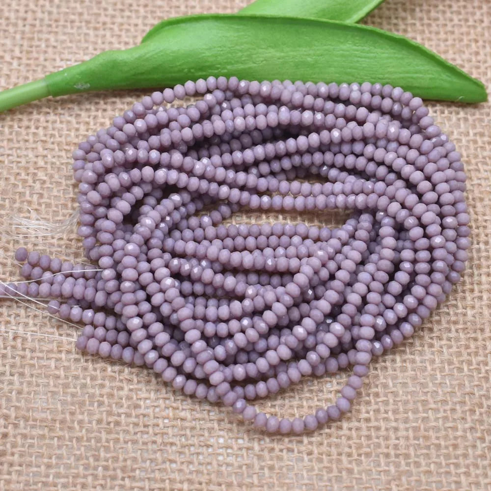 Yanqi 2 3 4mm Rondell Austria Faceted Crystal Beads Round Glass Beads Loose Spacer Beads for Jewelry Making DIY Pi-Mart