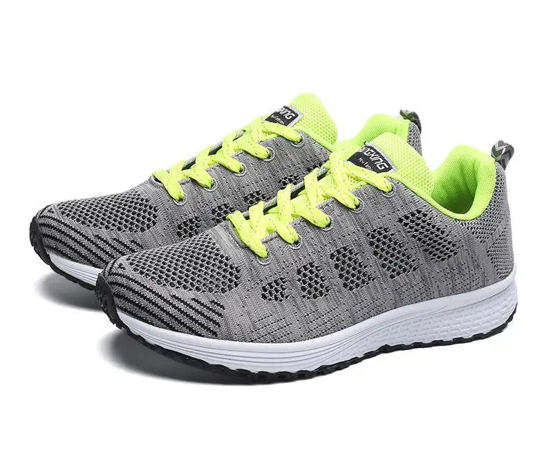 Women Casual Shoes Fashion Breathable Walking Mesh Flat Shoes Sneakers Women 2021 Gym Vulcanized Shoes White Female Footwear LadyShow.Store
