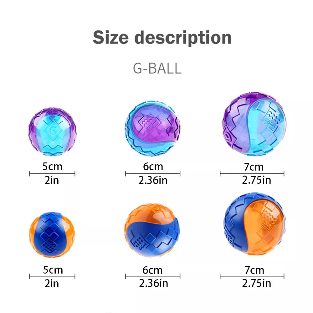 Pet Dog Squeaky Toys Ball Puppy Chew Toys Sound Pure Natural Non-toxic Rubber Outdoor Play Small Big Dog Funny Elasticity Ball Pi-Mart