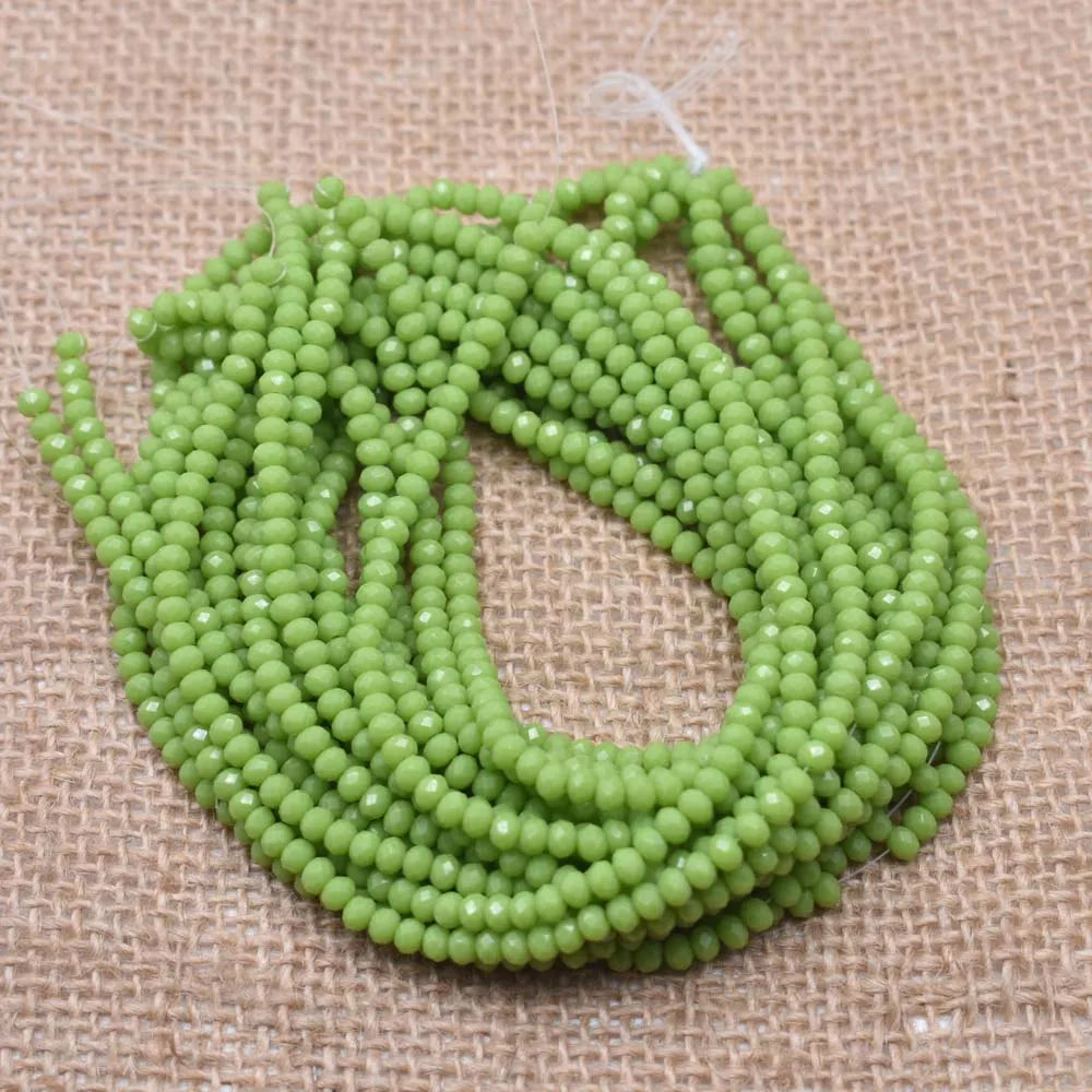 Yanqi 2 3 4mm Rondell Austria Faceted Crystal Beads Round Glass Beads Loose Spacer Beads for Jewelry Making DIY Pi-Mart