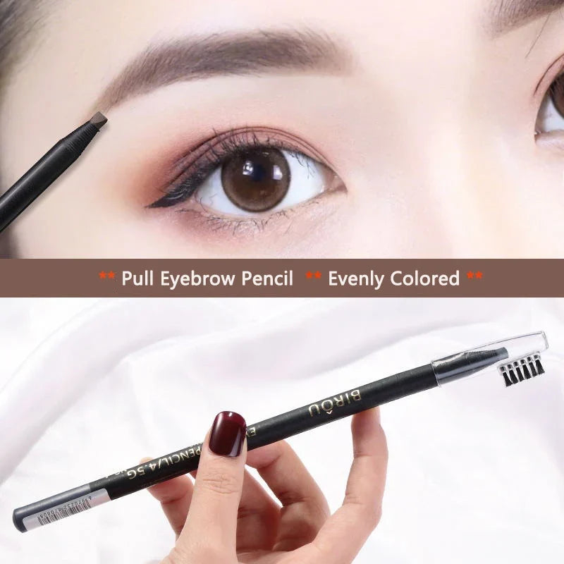5PCS Haozhuang Eyebrow Pencil Brown Wholesale Cosmetic Pencil Product Natural Waterproof Long-Lasting Tattoo Brush Makeup Beauty Tri Light Beauty