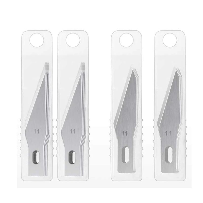 Engraving Non-Slip Metal Knife Kit + 40/10pcs #11 Blades Cutter Craft Knives for Mobile Phone PCB Repair Hand Tools Pi-Mart