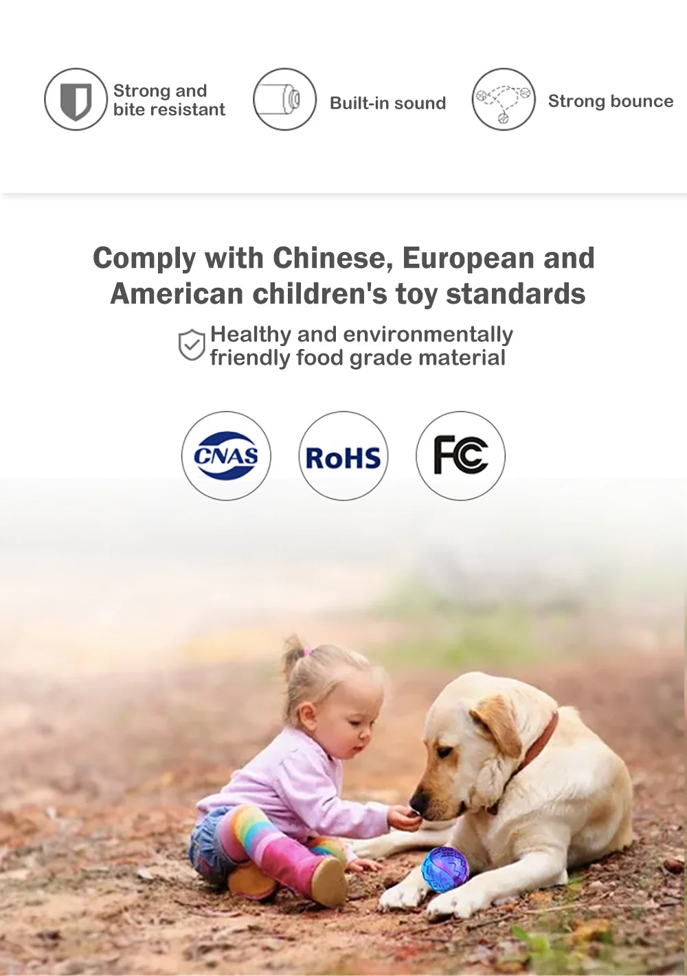 Pet Dog Squeaky Toys Ball Puppy Chew Toys Sound Pure Natural Non-toxic Rubber Outdoor Play Small Big Dog Funny Elasticity Ball Pi-Mart