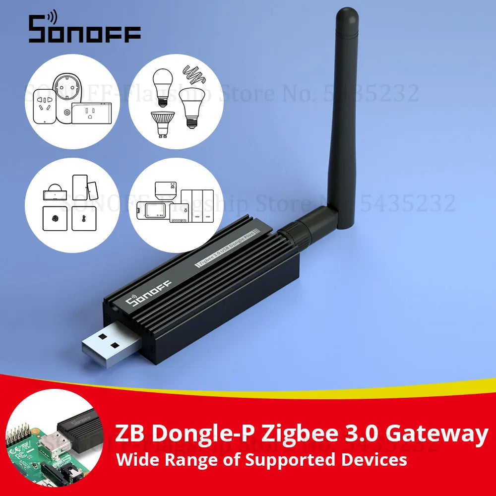 SONOFF ZB Dongle-P Zigbee 3.0 USB Dongle Plus Universal Zigbee Gateway Support via ZHA or Zigbee2MQTT Sonoff Zigbee Series Pi-Mart