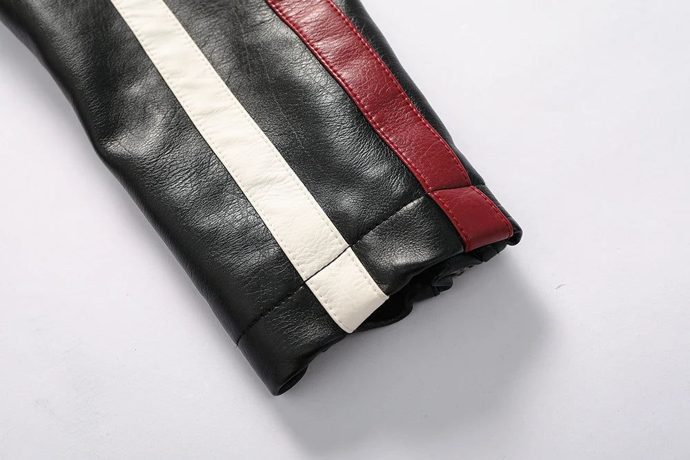 Mens Vintage Motorcycle Jacket 2024 Men Fashion New Biker Leather Jacket Male Embroidery Bomber Coat Winter Fleece Pu Overcoat Pi-Mart