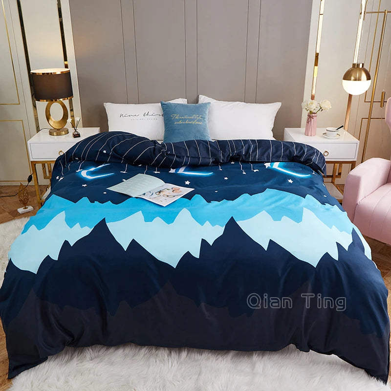 New Product 1pc 100%Polyester Pastoral Style Flowers Colorful Printed Duvet Cover Pi-Mart