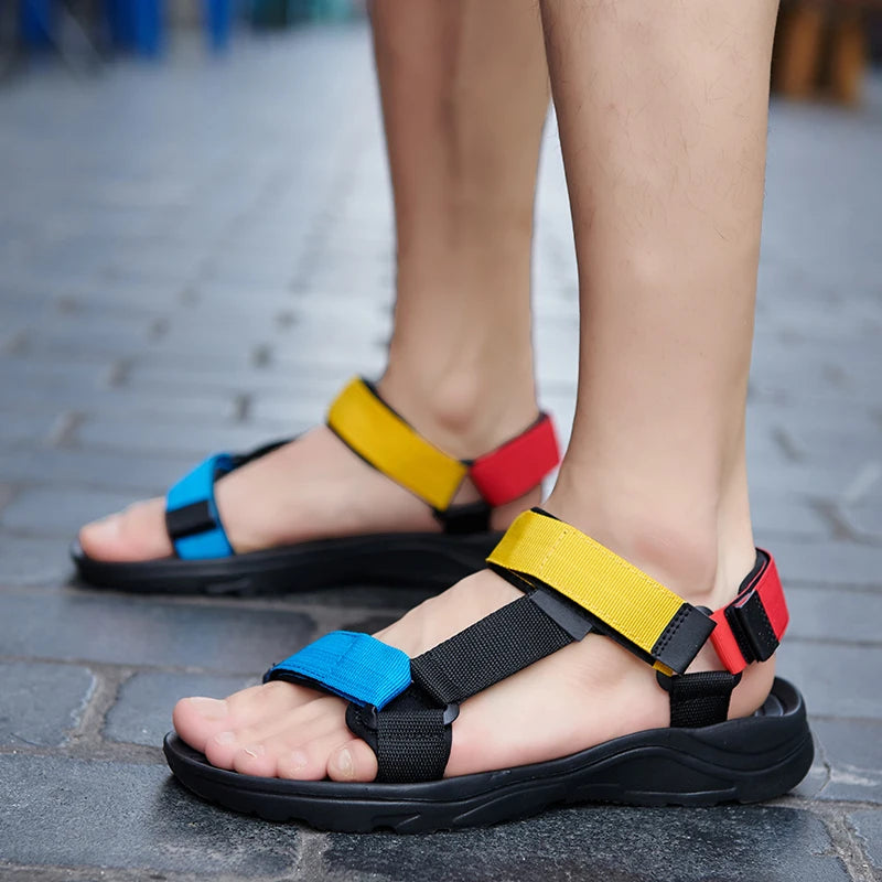 2026 New Men Sandals Non-slip Summer Flip Flops High Quality Outdoor Beach Slippers Casual Shoes Cheap Men's shoes Water Shoes Pi-Mart