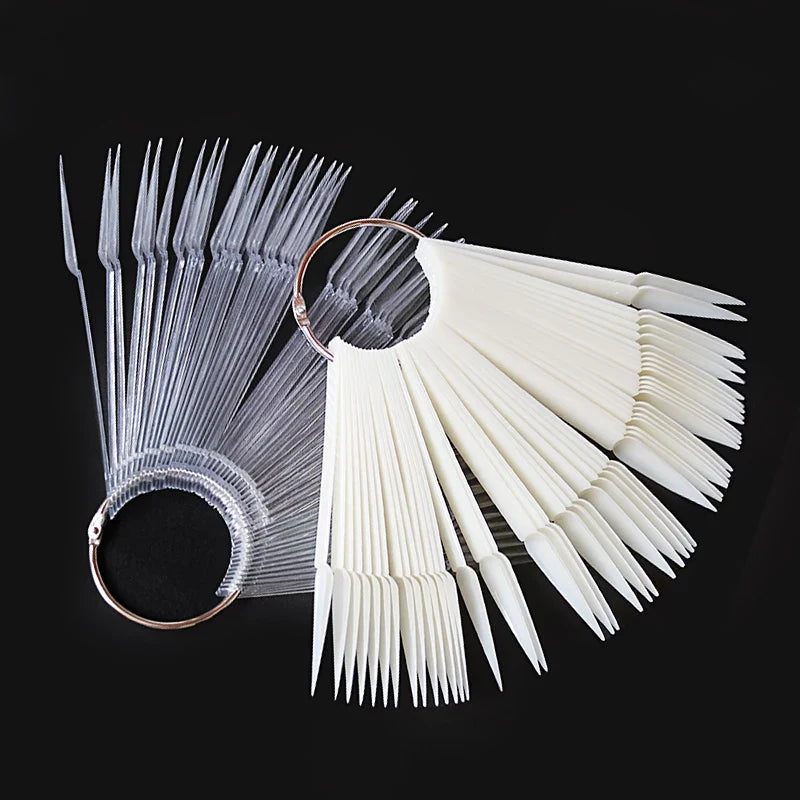 80/50/20pcs Nail Display Sticks Nail Swatch False Nail Tips Nail Gel Polish Practice Clear Display Board for Nail Art Tools Tri Light Beauty