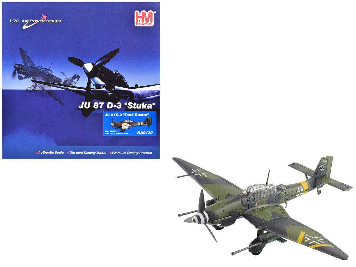 Junkers Ju 87G-2 Stuka Aircraft "WNr. 494193 Tank Buster Stab. SG 2 Slovakia" (1944) German Luftwaffe "Air Power Series" 1/72 Diecast Model by Hobby Master LuxuryLifeWay Online Store