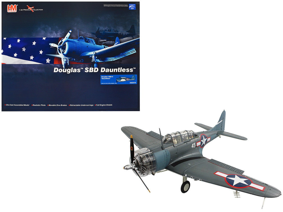 Douglas SBD-5 Dauntless Bomber Aircraft "VB-16 USS Lexington" (1943) United States Navy "Premium Collection" 1/32 Diecast Model by Hobby Master LuxuryLifeWay Online Store