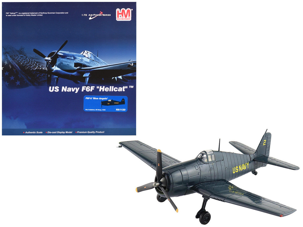 Grumman F6F-5 Hellcat Fighter Aircraft "Blue Angels #2" (1946) United States Navy "Air Power Series" 1/72 Diecast Model by Hobby Master LuxuryLifeWay Online Store