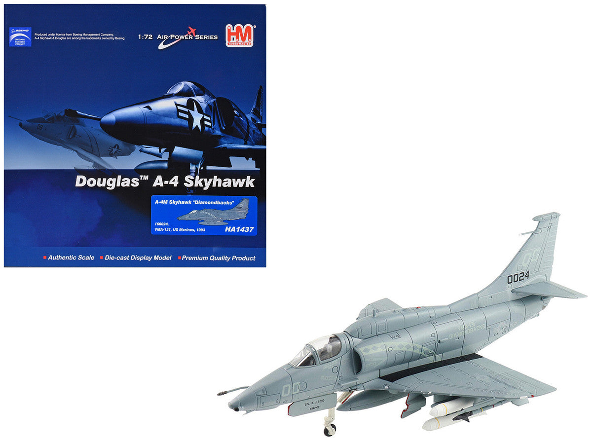 Douglas A-4M Skyhawk Aircraft "VMA-131 Diamondbacks" (1993) United States Marines "Air Power Series" 1/72 Diecast Model by Hobby Master LuxuryLifeWay Online Store
