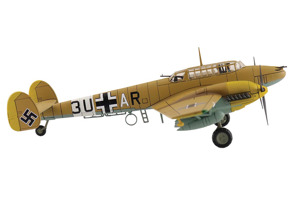 Messerschmitt BF 110E-2 Trop Fighter Aircraft "3U+AR 7./ZG26 Italy" (1941) German Luftwaffe "Air Power Series" 1/72 Diecast Model by Hobby Master LuxuryLifeWay Online Store