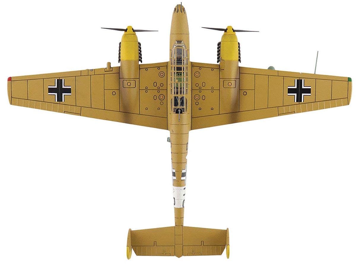 Messerschmitt BF 110E-2 Trop Fighter Aircraft "3U+AR 7./ZG26 Italy" (1941) German Luftwaffe "Air Power Series" 1/72 Diecast Model by Hobby Master LuxuryLifeWay Online Store
