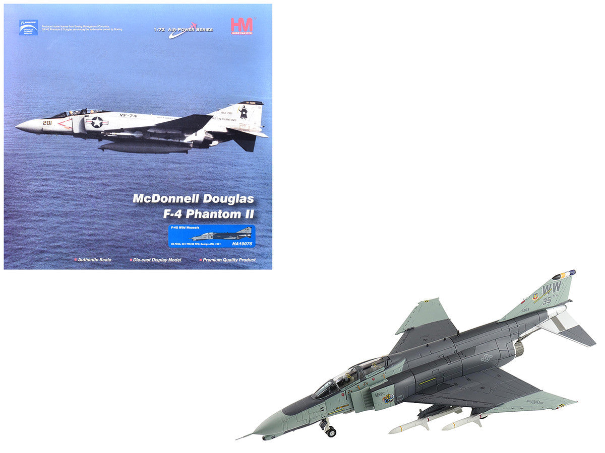 McDonnell Douglas F-4G Phantom II Fighter-Bomber Aircraft "Wild Weasels 69-7253 561st TFS 35th TFW George AFB" (1991) United States Air Force "Air Power Series" 1/72 Diecast Model by Hobby Master LuxuryLifeWay Online Store
