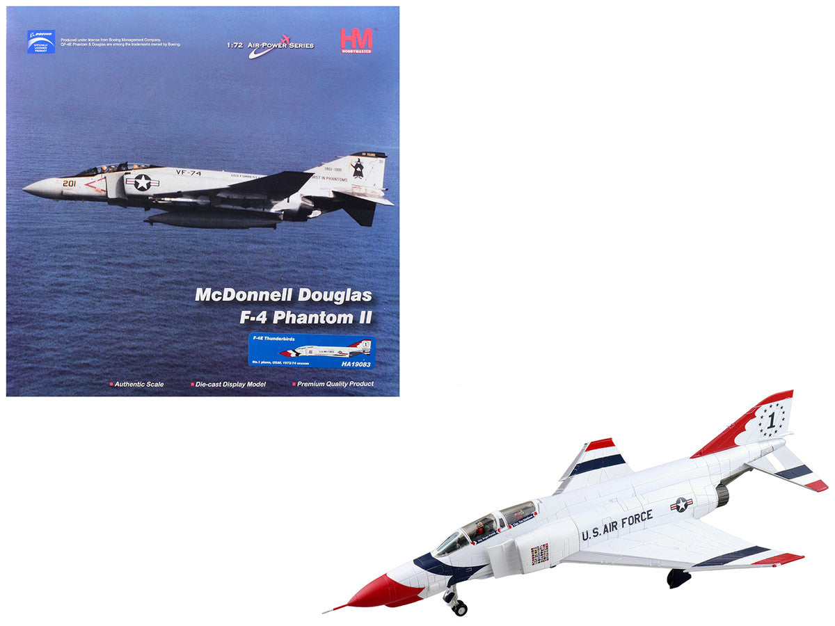 McDonnell Douglas F-4E Phantom II Fighter-Bomber Aircraft "Thunderbirds No.1 Plane 1973/74 Season" United States Air Force "Air Power Series" 1/72 Diecast Model by Hobby Master LuxuryLifeWay Online Store