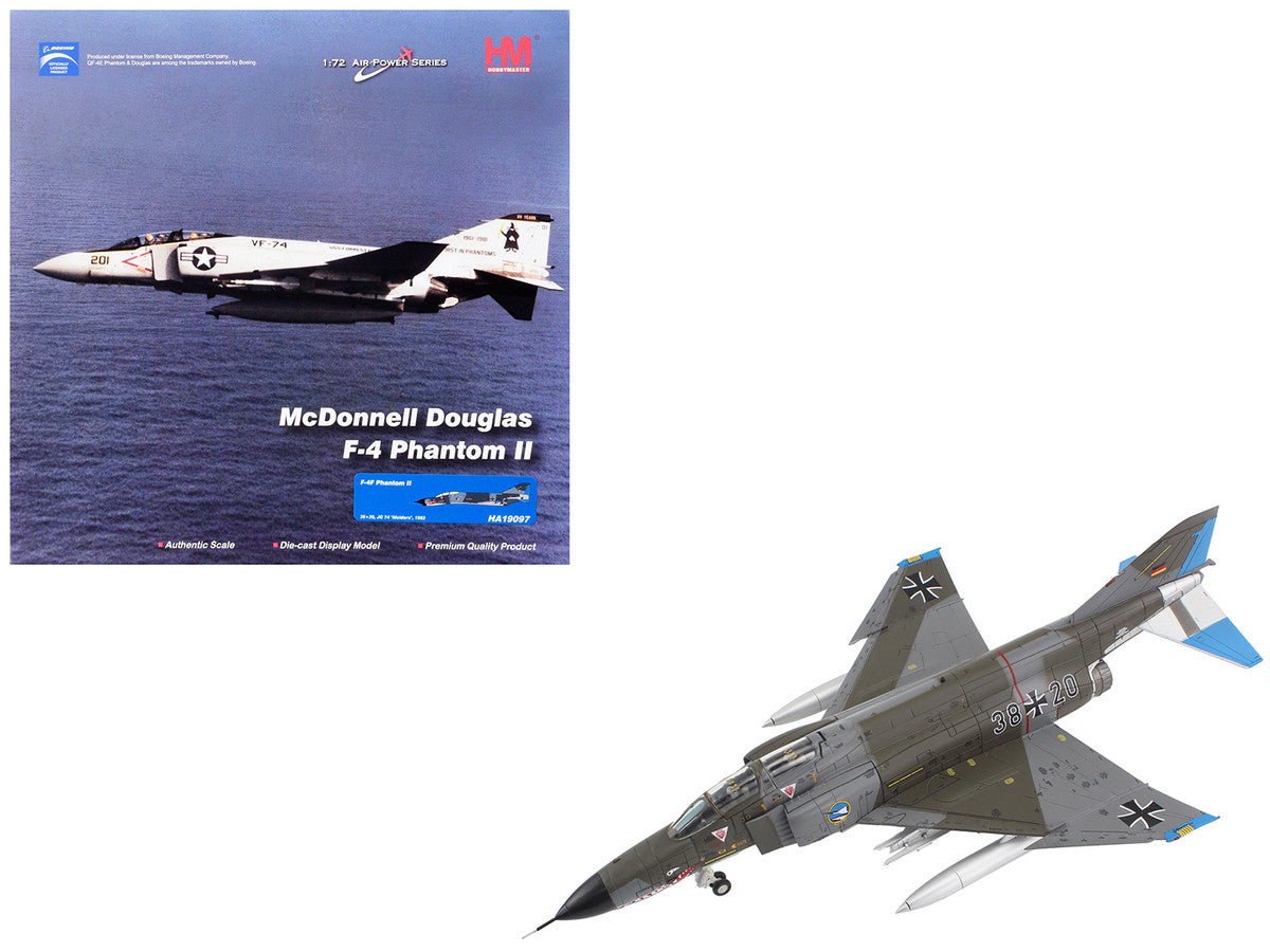 McDonnell Douglas F-4F Phantom II Fighter-Bomber Aircraft "Jagdgeschwader 74 (JG 74) Molders" (1982) German Luftwaffe "Air Power Series" 1/72 Diecast Model by Hobby Master LuxuryLifeWay Online Store