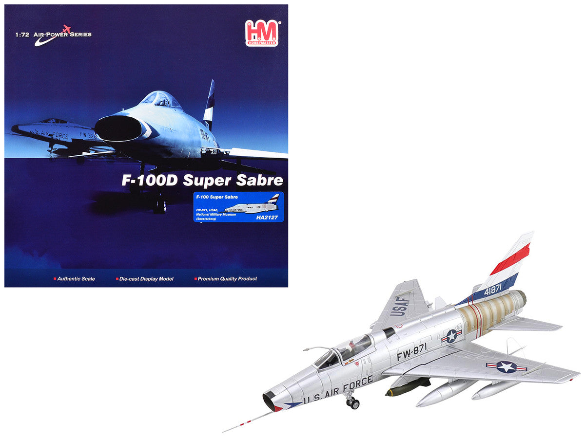 North American F-100 Super Sabre Fighter Aircraft "FW-871 National Military Museum Soesterberg Netherlands" United States Air Force "Air Power Series" 1/72 Diecast Model by Hobby Master LuxuryLifeWay Online Store