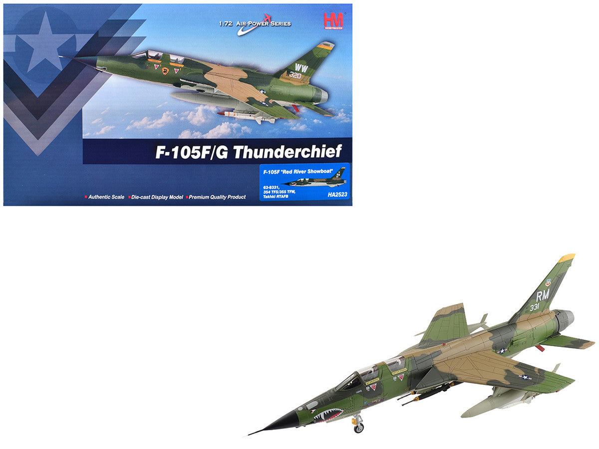 Republic F-105F Thunderchief Fighter-Bomber Aircraft "63-8331 Red River Showboat 354th Tactical Fighter Squadron 355th Tactical Fighter Wing Takhli Royal Thai AFB" United States Air Force "Air Power Series" 1/72 Diecast Model by Hobby Master LuxuryLifeWay Online Store