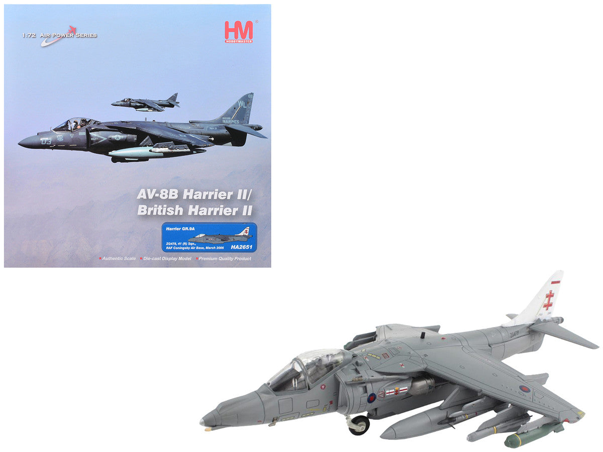 McDonnell Douglas AV-8B/British Harrier II GR.9A Aircraft "41 (R) Squadron RAF Coningsby Air Base" (2006) Royal Air Force "Air Power Series" 1/72 Diecast Model by Hobby Master LuxuryLifeWay Online Store