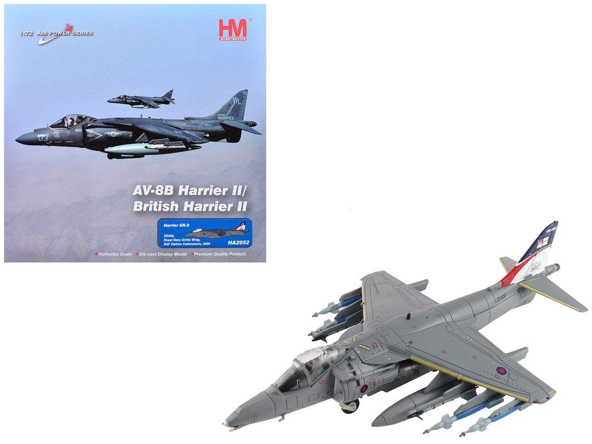 British Aerospace Harrier GR.9 Aircraft "ZD406 Royal Navy Strike Wing RAF Station Cottesmore" (2009) British Royal Air Force/Navy "Air Power Series" 1/72 Diecast Model by Hobby Master LuxuryLifeWay Online Store