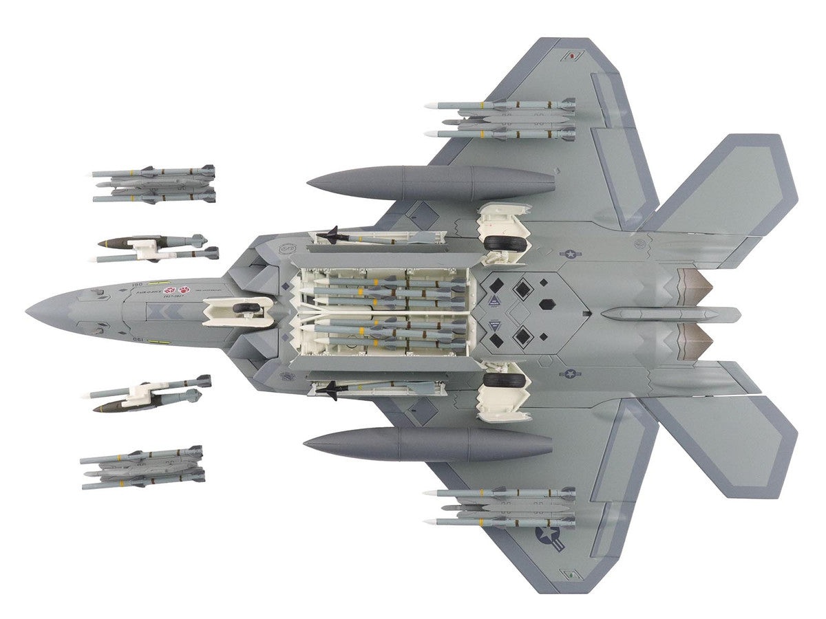 Lockheed F-22 Raptor Stealth Aircraft "09-4190 90th Fighter Squadron 100th Anniversary Elmendorf Air Base" (2017) United States Air Force "Air Power Series" 1/72 Diecast Model by Hobby Master LuxuryLifeWay Online Store