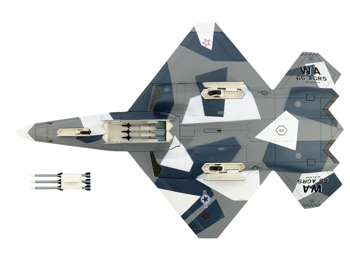 Northrop F-23 Black Widow II Stealth Fighter Aircraft Blue 054 Su-57 Aggressor What If Scheme 65th AGRS Nellis AFB United States Air Force Air Power Series 1/72 Diecast Model by Hobby Master LuxuryLifeWay Online Store