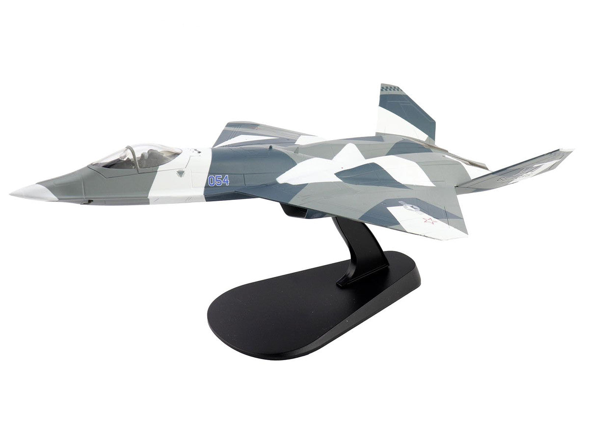 Northrop F-23 Black Widow II Stealth Fighter Aircraft Blue 054 Su-57 Aggressor What If Scheme 65th AGRS Nellis AFB United States Air Force Air Power Series 1/72 Diecast Model by Hobby Master LuxuryLifeWay Online Store