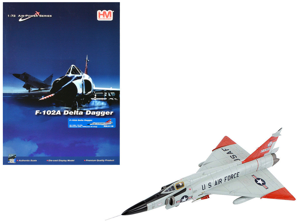 Convair F-102A Delta Dagger Interceptor Aircraft "179th Fighter Interceptor Squadron Minnesota Air National Guard" (1966) United States Air Force "Air Power Series" 1/72 Diecast Model by Hobby Master LuxuryLifeWay Online Store