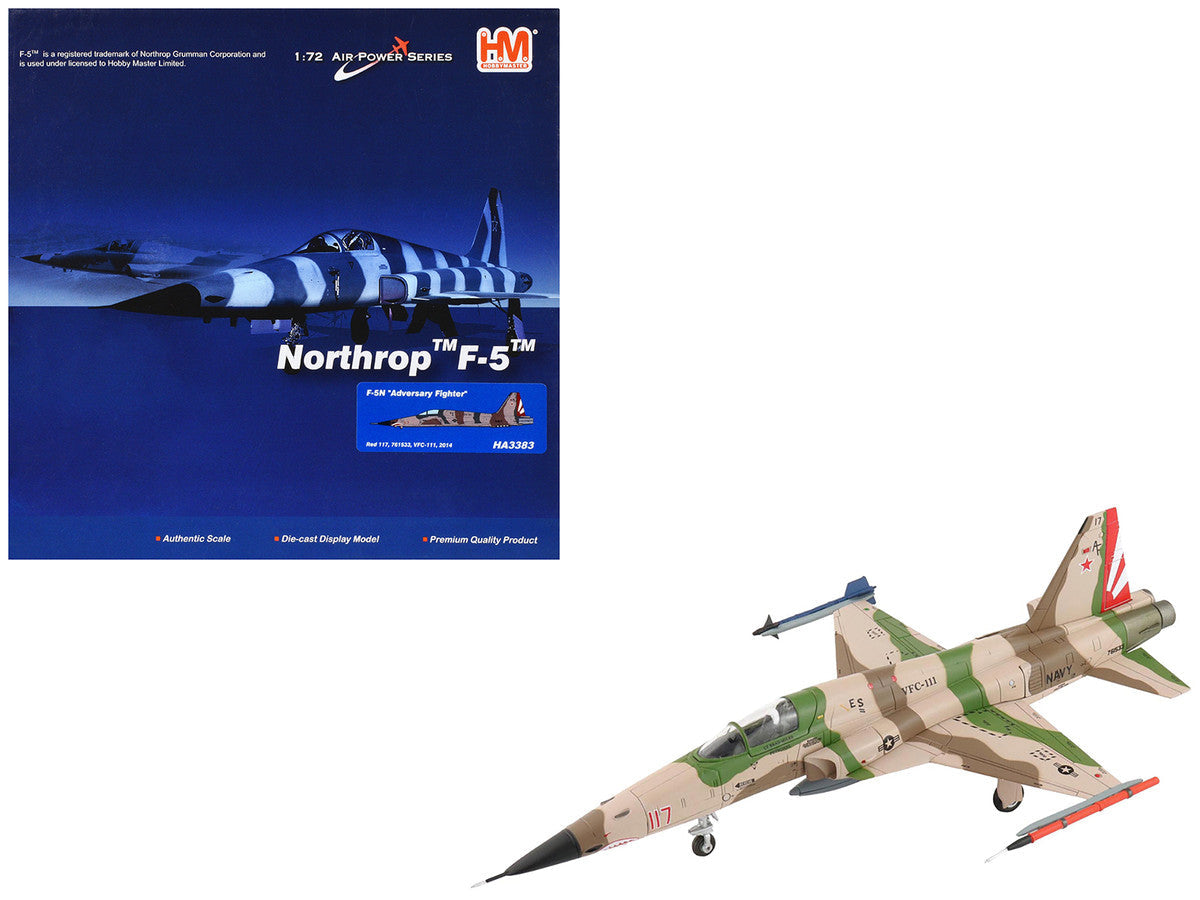 Northrop F-5N Tiger II Aircraft "Red 117 761533 Adversary Fighter VFC-111 Sundowners" United States Navy "Air Power Series" 1/72 Diecast Model by Hobby Master LuxuryLifeWay Online Store