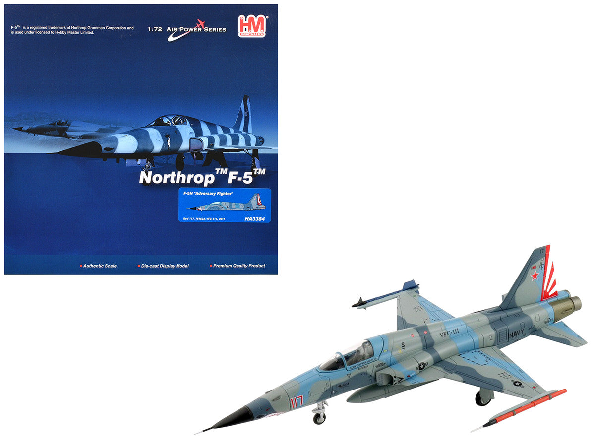 Northrop F-5N Tiger II Aircraft "Red 117 761533 Adversary Fighter VFC-111 Sundowners" (2017) United States Navy "Air Power Series" 1/72 Diecast Model by Hobby Master LuxuryLifeWay Online Store