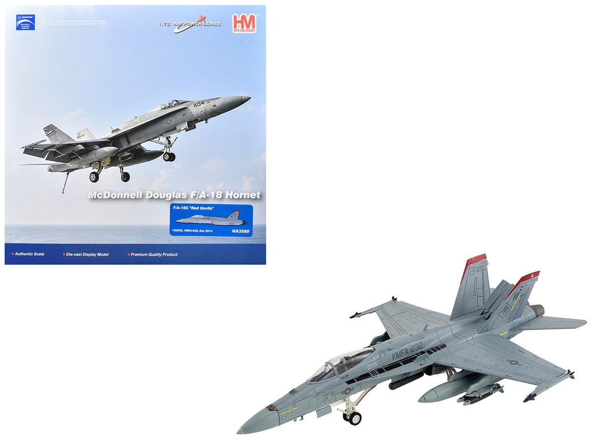 McDonnell Douglas F/A-18C Hornet Aircraft "VMFA-232 Red Devils" (2014) United States Marine Corps "Air Power Series" 1/72 Diecast Model by Hobby Master LuxuryLifeWay Online Store