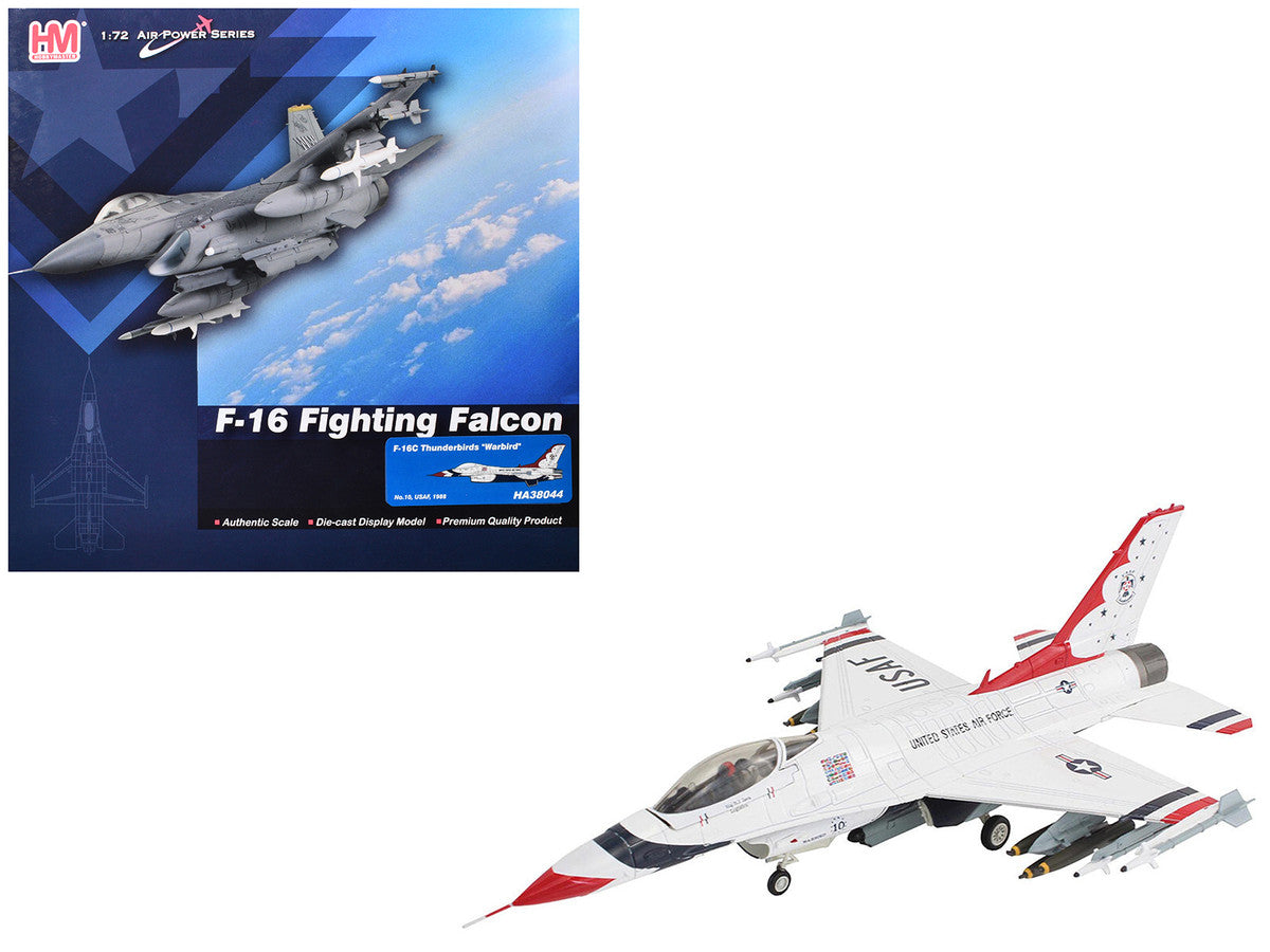 Lockheed F-16C Fighting Falcon Fighter Aircraft "No.10 Thunderbirds Warbird" United States Air Force "Air Power Series" 1/72 Diecast Model by Hobby Master LuxuryLifeWay Online Store